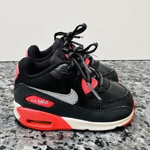 Nike Air Max 90 Toddler Sneaker US 4C Black Red Gray White